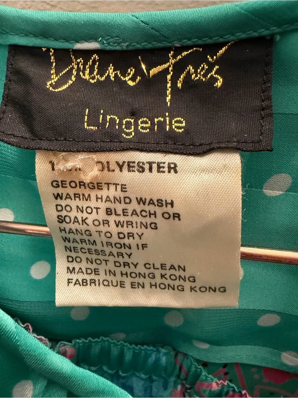 Vintage 80s Diane Freis Lingerie 2 Piece Set Georgette Tunic & Pants Aqua Teal